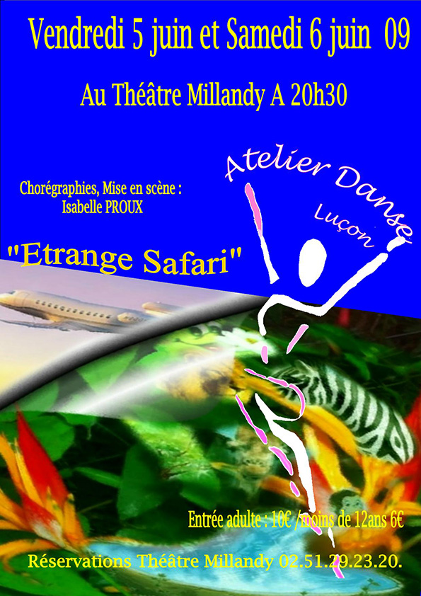 Affiche spectacle danse étrange safari